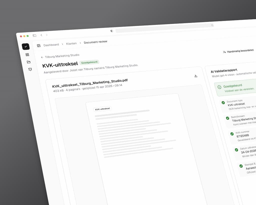 AI valideert klantdocumenten voordat jij ze opent